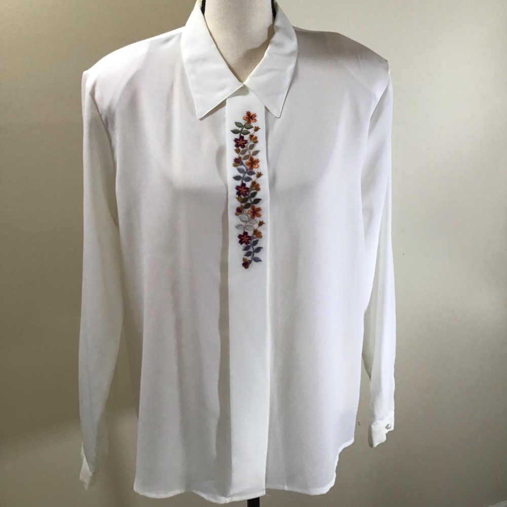 White Blouse with Design